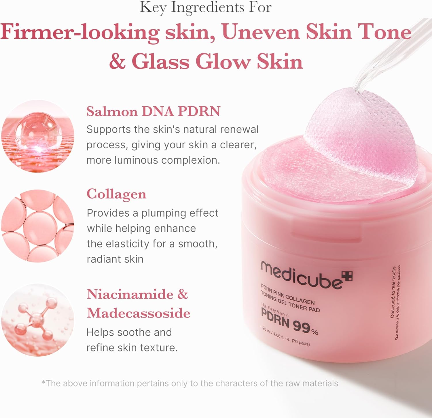 Medicube PDRN Pink Collagen Toning Gel Toner Pad, 70 pads
