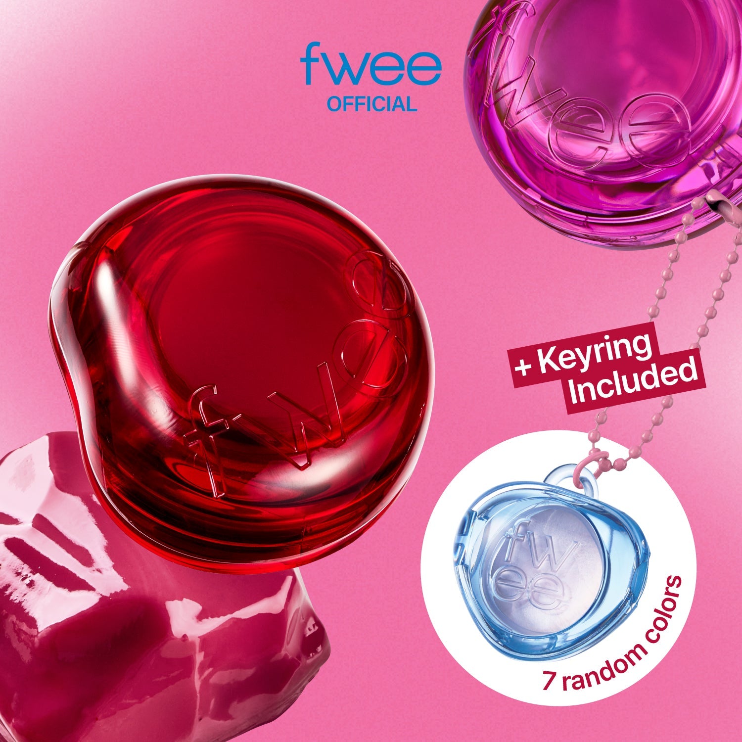 FWEE-Keyring Lip & Cheek Glowy Jelly Pot