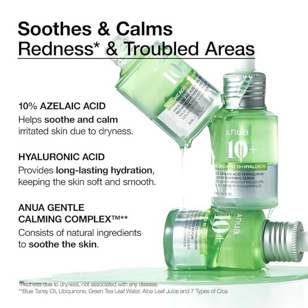 Anua-Azelaic Acid 10 Hyaluron Redness Soothing Serum, 30ml