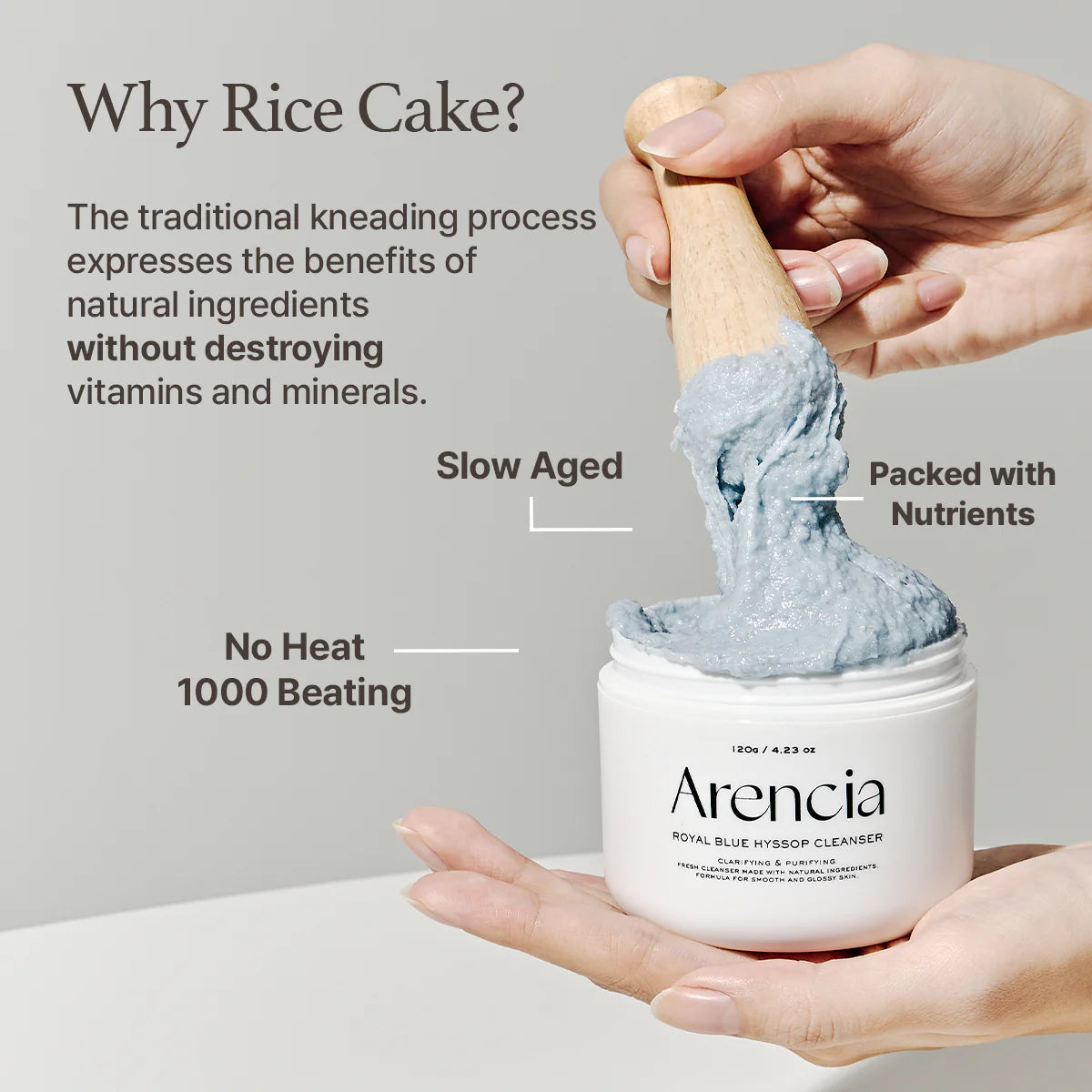 Arencia - Fresh Blue Hyssop Rice Mochi Cleanser, 120g