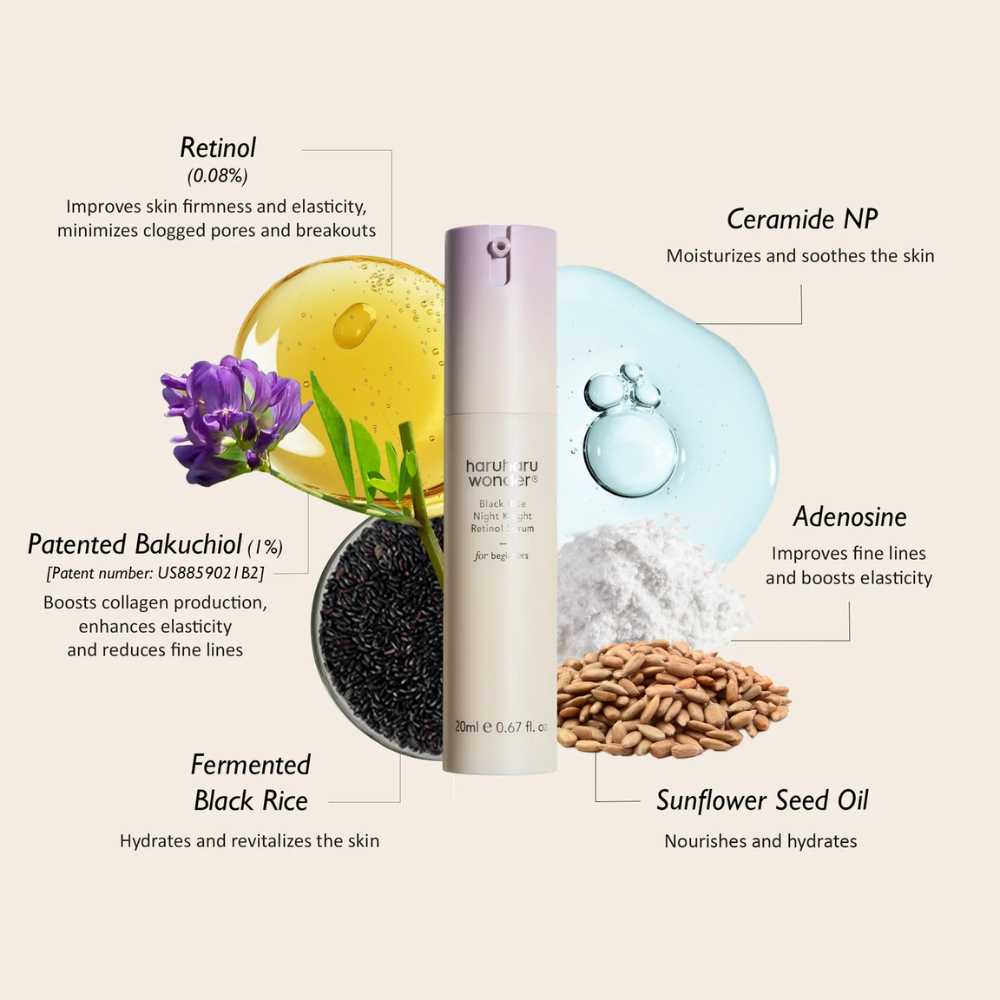 HaruHaru Wonder - Black Rice Night Knight Retinol Serum, 20ml