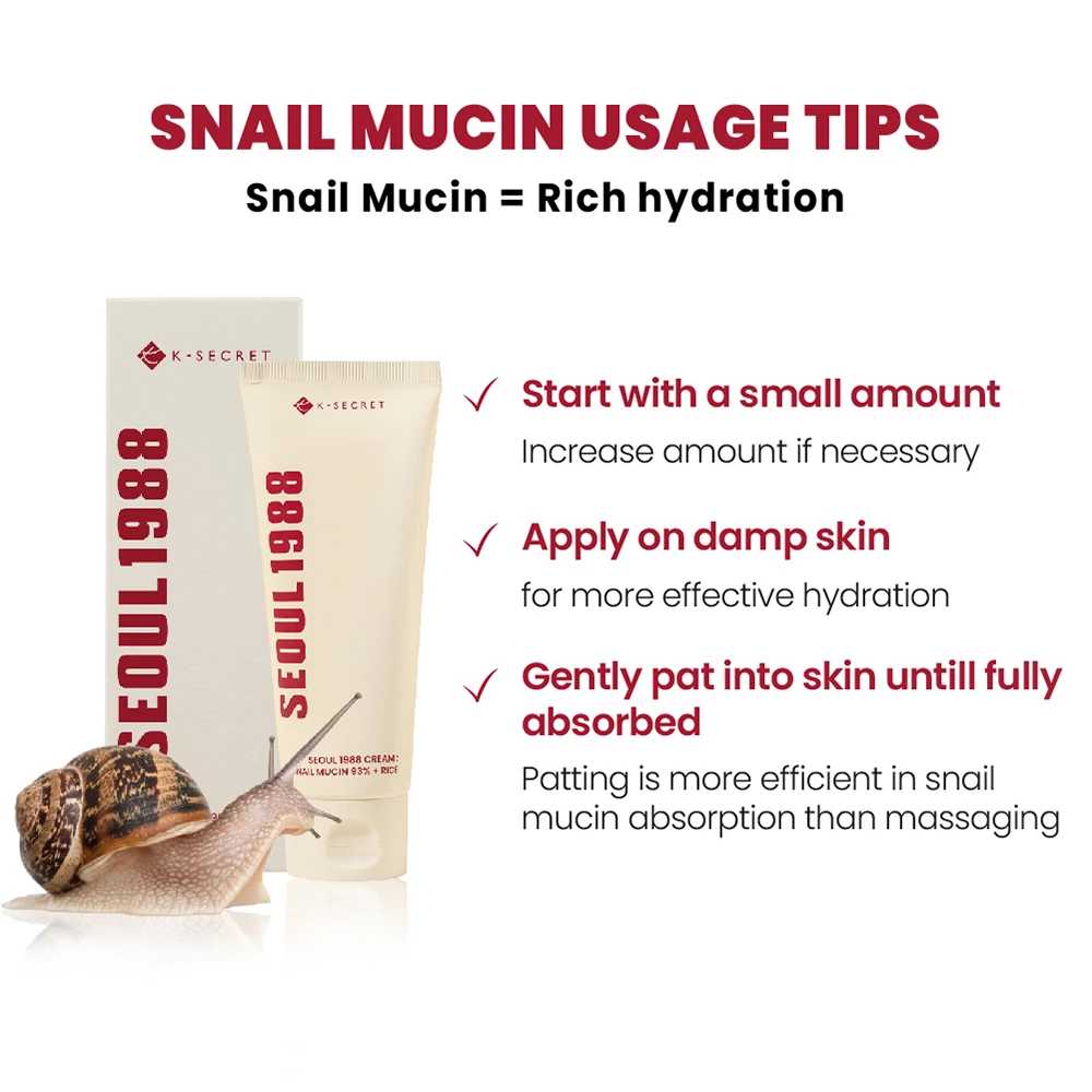 KSECRET- SEOUL 1988 - Cream : Snail Mucin 93% + Rice