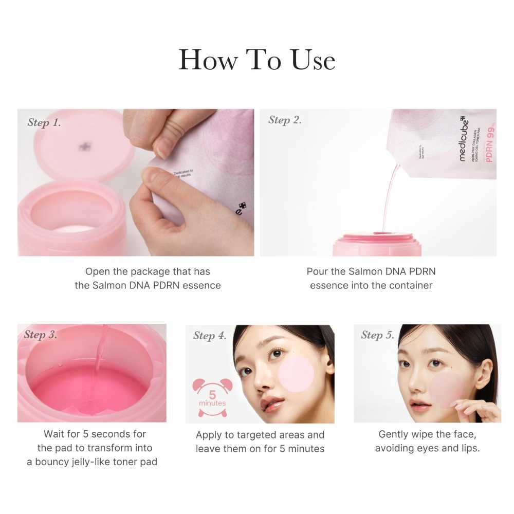 Medicube PDRN Pink Collagen Toning Gel Toner Pad, 70 pads